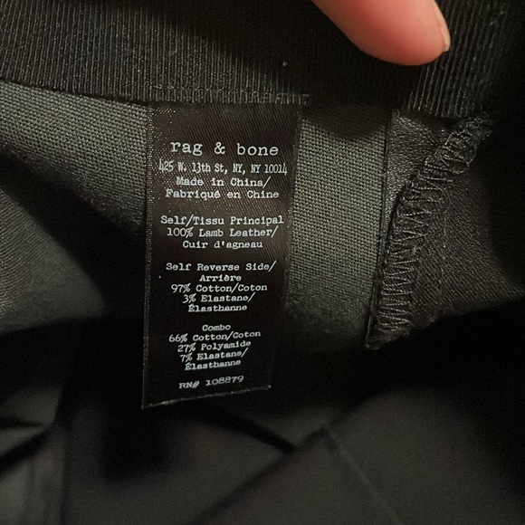 Rag and Bone Front Lamb Leather Pull On Pants - Picture 7 of 7